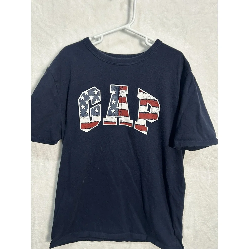 Gap Fourth‎ Of July Shirt Red White Blue USA Flag T-shirt Youth Kids XXL 12-14